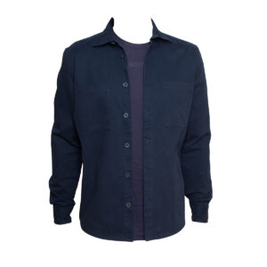 Curated Navy Cotton Brushed Twill Overshirt