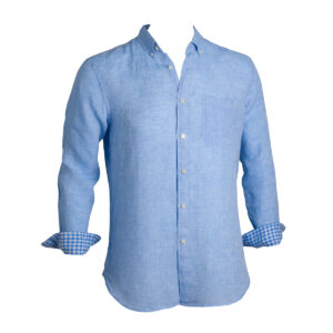 Taylor & Hunt Pure Linen Relaxed Fit Light Blue, Long Sleeve Shirt