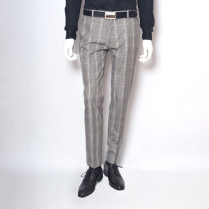 Van Larsson Mens Slim Fit Stretch Black & Grey Check Trouser