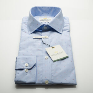 Taylor & Hunt Blue Spot End on End Easy Iron Slim Fit Shirt