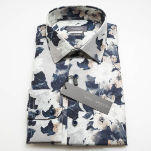 Van Larrson shirt with monochrome floral digital print